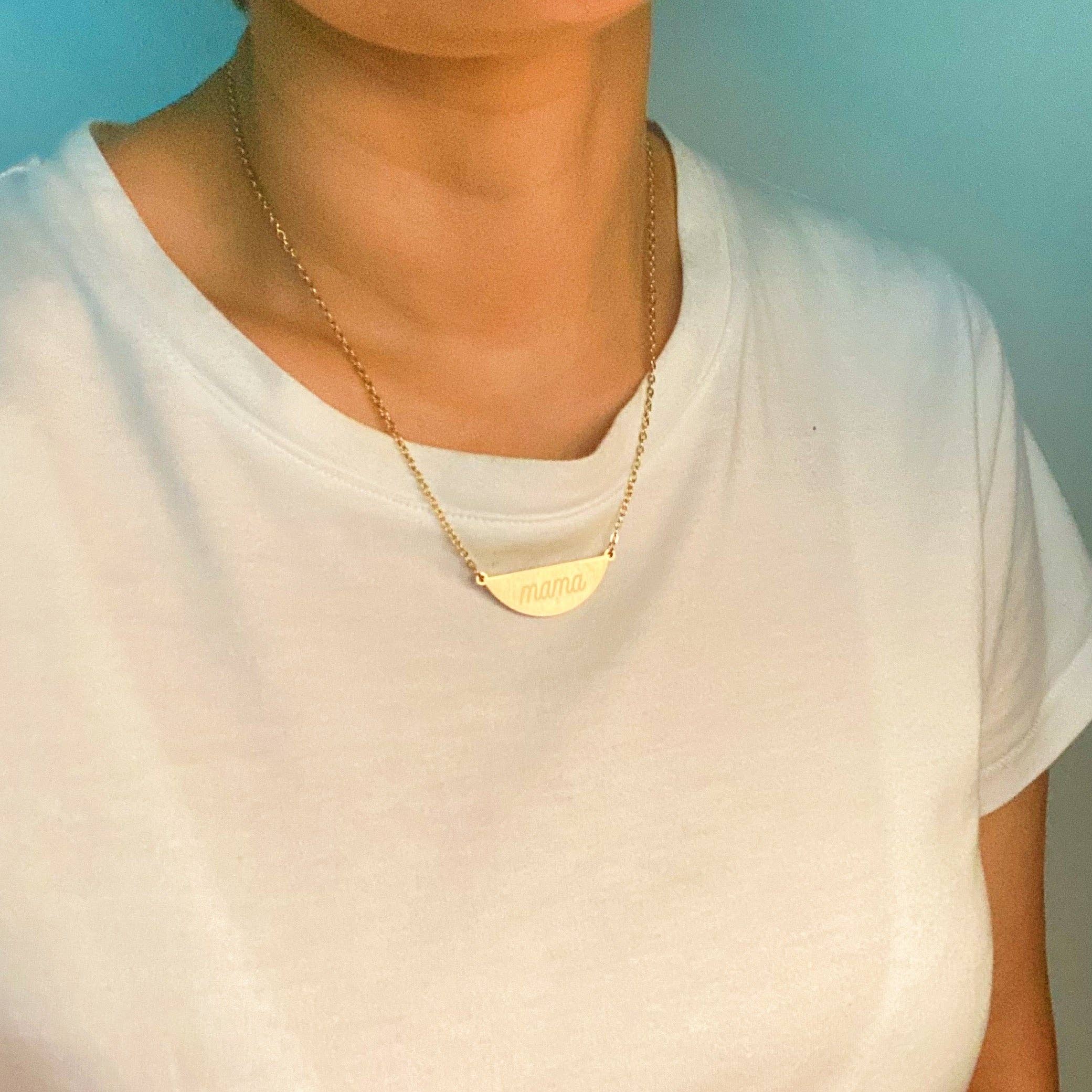 Hamilton Sphere Mama Necklace: Gold – taj salon and spa
